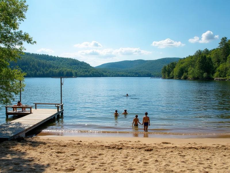 Swimming in the lakes around Sunne